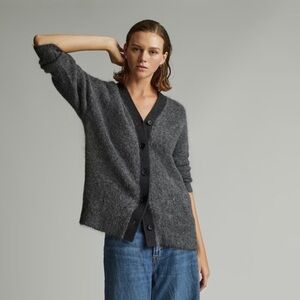 Everlane The Superfuzz Alpaca Cardigan in Dark Charcoal size Small. New with tag
